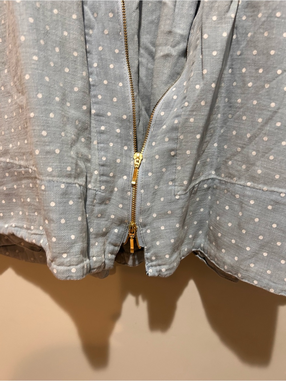 Anthropologie Light Blue Polka Dot Sleeveless Dress - Picture 6 of 7